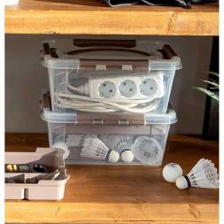 Ящик для хранения универсальный с замками и ручкой Grand box, 290x190x124мм, 4,2л, коричневый