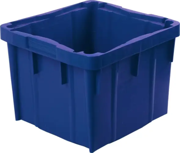 Ящик пластиковый перфорированный, 390x365x295 мм, 28 л, синий [305 м]