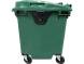 Пластиковый мусорный контейнер на колесах, 1100л, зеленый
