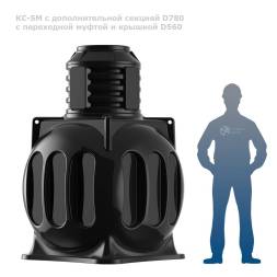 Колодец КС-5М с дополнительной секцией D780 и крышкой D560