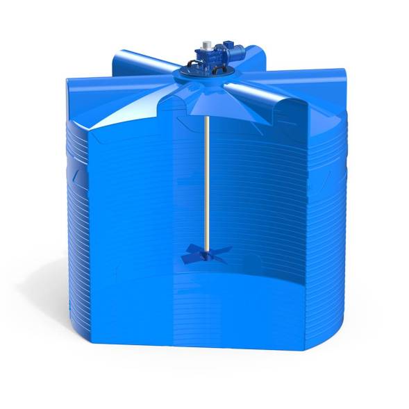 Емкость V 8000 литров с лопастной мешалкой