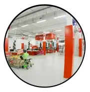 Зеркало для помещений круглое на гибком кронштейне 800мм