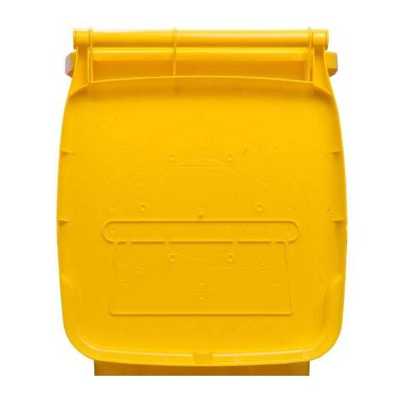 Мусорный контейнер пластиковый для ТБО/ТКО на колесах с крышкой, 120 л, серый