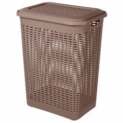 Корзина для белья 50л, коричневый
