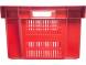 Ящик пластиковый с перфорированными стенками и дном, 600х400х250 мм, красный [125]