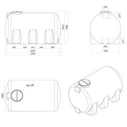 Емкость H 3000л под плотность до 1.2 г/см3 синяя