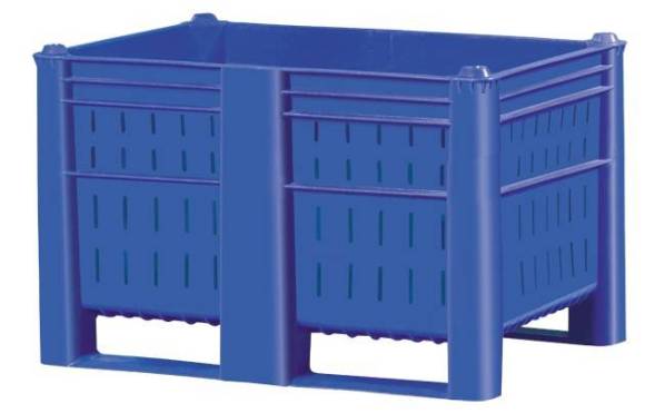 Крупногабаритный перфорированный пластиковый контейнер DOLAV BoxPallet Type 800, 1200х800х740 мм, синий [1010200000] 