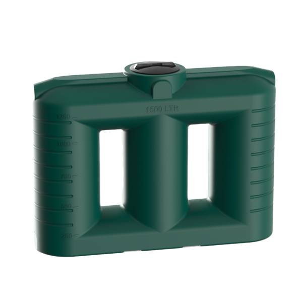 Емкость пластиковая прямоугольная для хранения воды, жидкостей и дизельного топлива, 1500 л, зеленый [TSN1500S1]