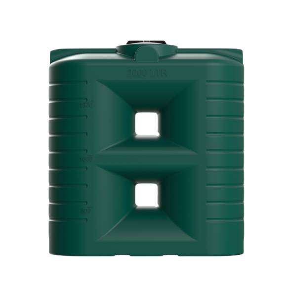 Емкость пластиковая прямоугольная для хранения воды, жидкостей и дизельного топлива, 2000 л, зеленый [TSN3000S2]