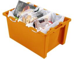 Пластиковый ящик 600х400х300 с держателем пакетов для фасовки