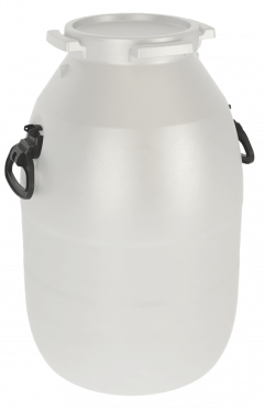 Бочка пластиковая с резьбовой крышкой и ручками, 51 л, белый [БП51.04/04]