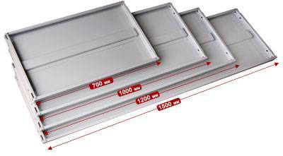 Полка для стеллажей окрашенная СТФ, 1500x300 мм, RAL 7035 [КГ027041]