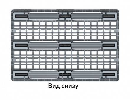 Паллет (поддон) пластиковый перфорированный вкладываемый на 3-х полозьях, 1200х800х150 мм, серый [02.122.91.T204]