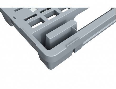 Паллет (поддон) пластиковый перфорированный вкладываемый на 3-х полозьях, 1200х800х150 мм, серый [02.122.91.T204]