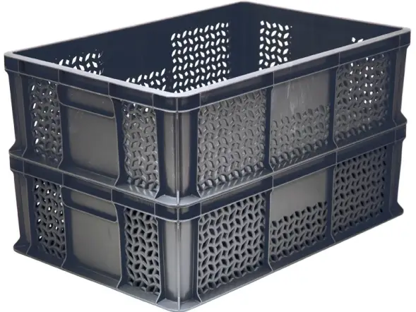 Ящик пластиковый сплошной, 600×400×180 мм, 35 л, серый [706.02.02]