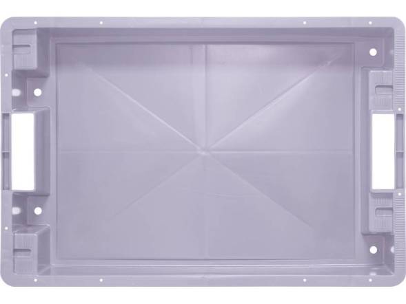 Ящик пластиковый со сплошными стенками и дном, 600х400х100 мм, серый [224]