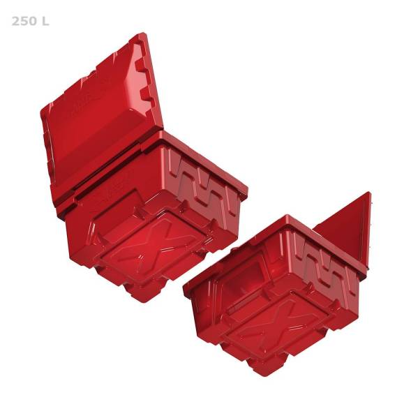 Ящик для соли, реагентов 250 литров с дозатором, красный
