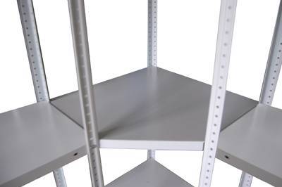 Полка угловая СТФ 600х600 для полок глубиной 400 мм, серебристый, RAL 7035 [КГ029110]