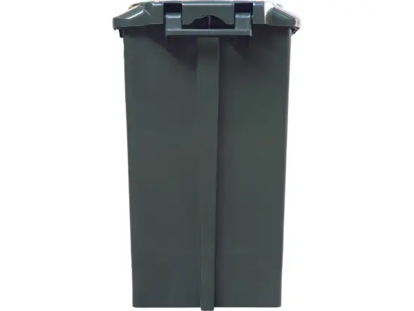 Контейнер для мусора пластиковый с педалью, крышкой и пакетодержателем, 60 л, зеленый [МКТ 60]