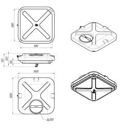 Бак пластиковый для летнего душа с лейкой, 150 л, черный [БД150/17]