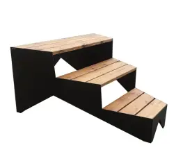 Скамейка стальная «Лесенка 3-х ярусная» 1,86 м (сосна)