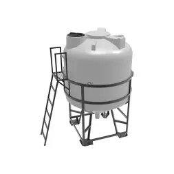 Емкость ЦКТ 5000 л с патрубком 160мм под плотность до 1,2 г/см3 белая в обрешетке с лестницей