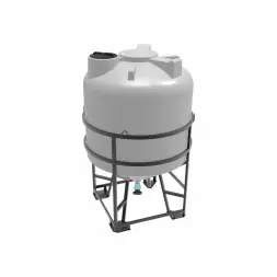 Емкость ЦКТ 5000 л с патрубком 160мм с фланцем под плотность до 1,2 г/см3 белая в обрешетке