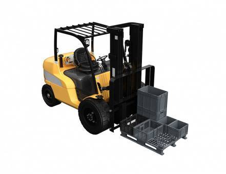 Паллет (поддон) пластиковый перфорированный на 3-х полозьях, 1200х1000x150 мм, серый [02.112.91.С71]