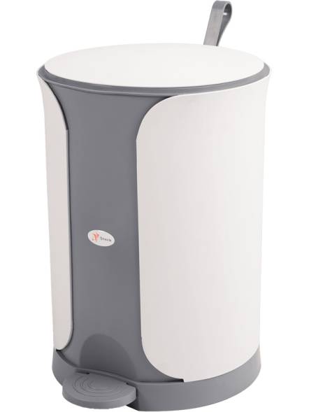 Бак для мусора с крышкой и педалью, 18л, белый, серый