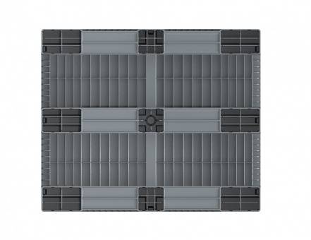 Паллет (поддон) пластиковый сплошной на 3-х полозьях, 1200х1000х150 мм, серый [02.114F.91.PEF]